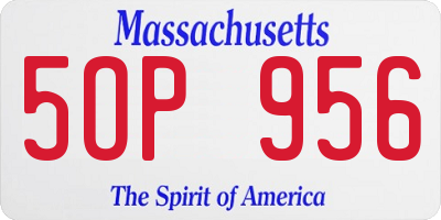 MA license plate 5OP956