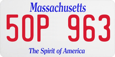 MA license plate 5OP963
