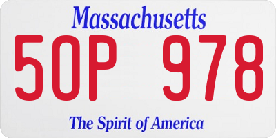 MA license plate 5OP978