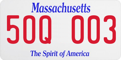 MA license plate 5OQ003