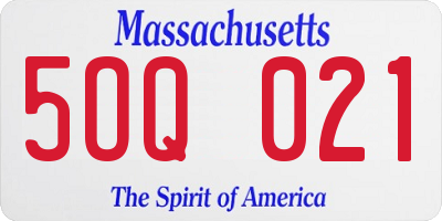 MA license plate 5OQ021