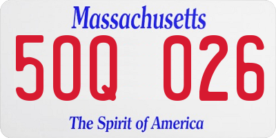 MA license plate 5OQ026