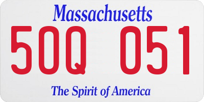 MA license plate 5OQ051