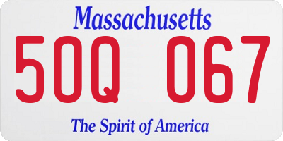 MA license plate 5OQ067