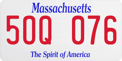 MA license plate 5OQ076