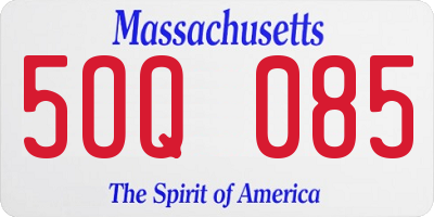 MA license plate 5OQ085
