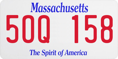 MA license plate 5OQ158