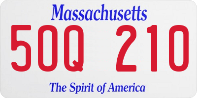 MA license plate 5OQ210