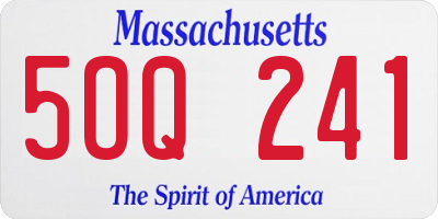 MA license plate 5OQ241