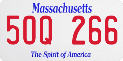 MA license plate 5OQ266