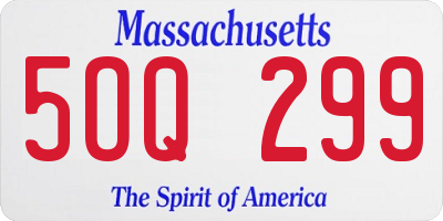 MA license plate 5OQ299
