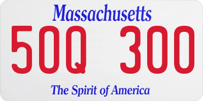MA license plate 5OQ300