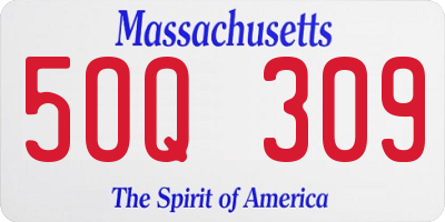 MA license plate 5OQ309