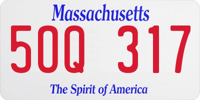MA license plate 5OQ317