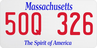 MA license plate 5OQ326