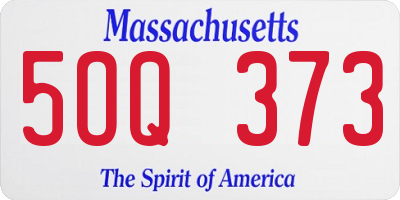 MA license plate 5OQ373