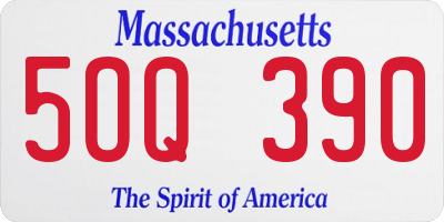 MA license plate 5OQ390