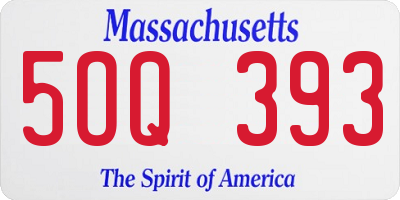 MA license plate 5OQ393