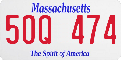 MA license plate 5OQ474