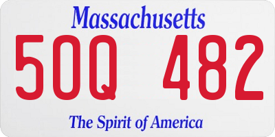 MA license plate 5OQ482