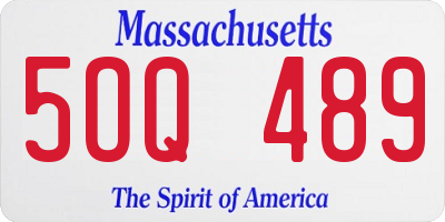 MA license plate 5OQ489