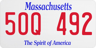 MA license plate 5OQ492