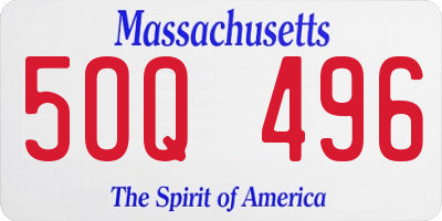 MA license plate 5OQ496