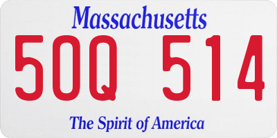MA license plate 5OQ514