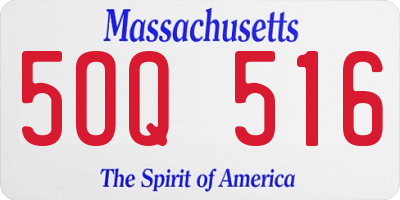 MA license plate 5OQ516