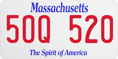 MA license plate 5OQ520