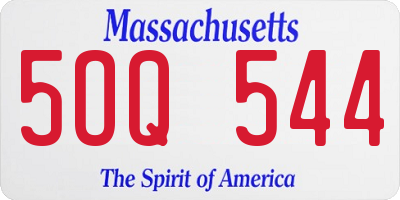 MA license plate 5OQ544