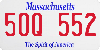 MA license plate 5OQ552