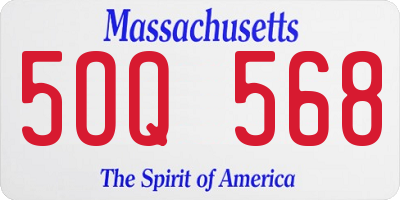 MA license plate 5OQ568
