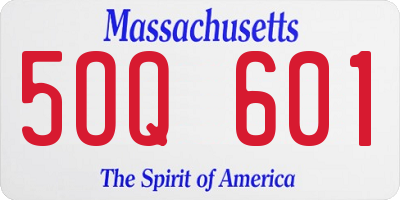 MA license plate 5OQ601