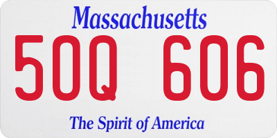 MA license plate 5OQ606