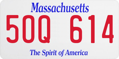 MA license plate 5OQ614