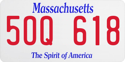 MA license plate 5OQ618