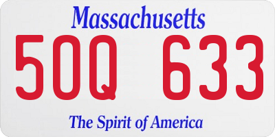 MA license plate 5OQ633