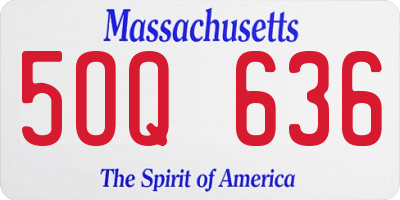 MA license plate 5OQ636