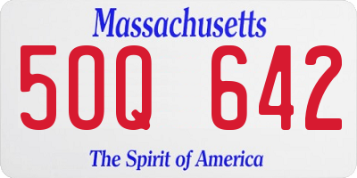 MA license plate 5OQ642