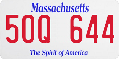 MA license plate 5OQ644