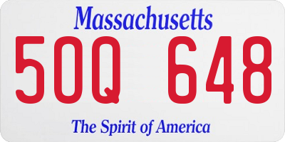 MA license plate 5OQ648