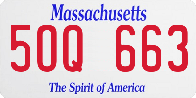 MA license plate 5OQ663