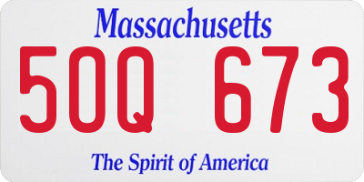 MA license plate 5OQ673