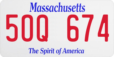 MA license plate 5OQ674