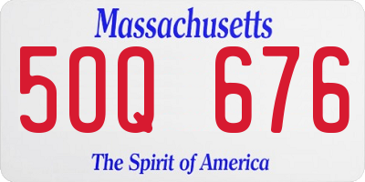 MA license plate 5OQ676