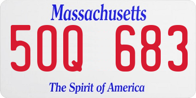 MA license plate 5OQ683