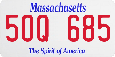 MA license plate 5OQ685