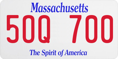 MA license plate 5OQ700