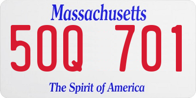 MA license plate 5OQ701